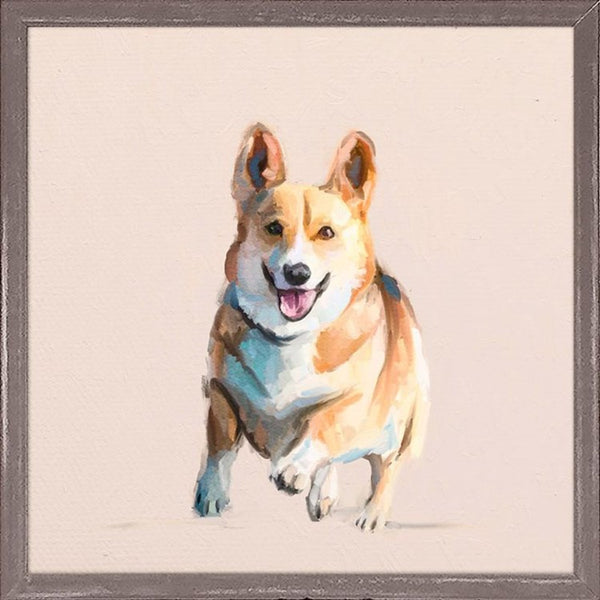 Best Friend - Corgi On The Run, Mini Framed Canvas