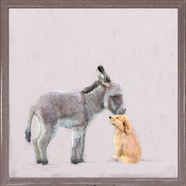 Donkey & Pup, Mini Framed Canvas
