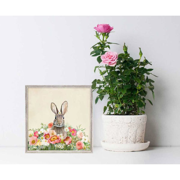 Springtime Bunny Garden Hare, Mini Framed Canvas